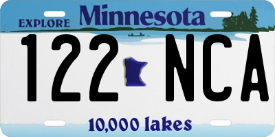 MN license plate 122NCA