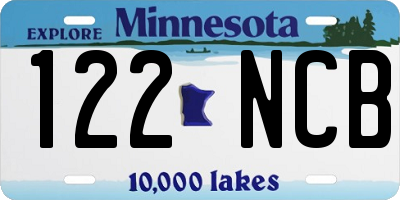 MN license plate 122NCB
