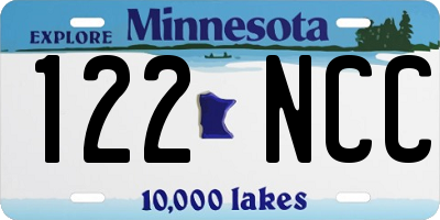MN license plate 122NCC
