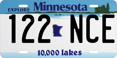 MN license plate 122NCE