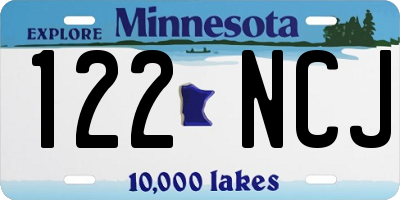 MN license plate 122NCJ