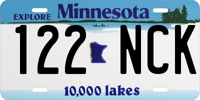 MN license plate 122NCK