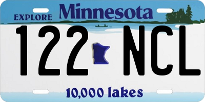 MN license plate 122NCL