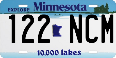 MN license plate 122NCM