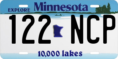 MN license plate 122NCP