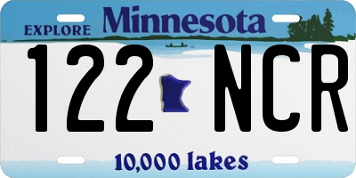 MN license plate 122NCR