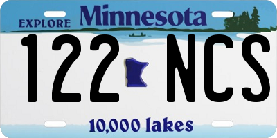 MN license plate 122NCS