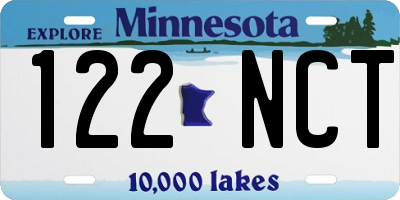MN license plate 122NCT