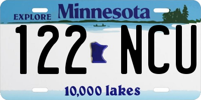 MN license plate 122NCU
