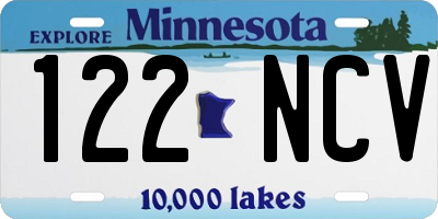 MN license plate 122NCV