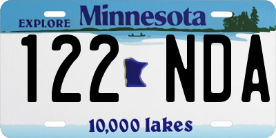 MN license plate 122NDA