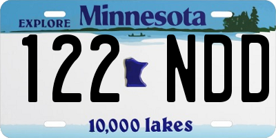 MN license plate 122NDD