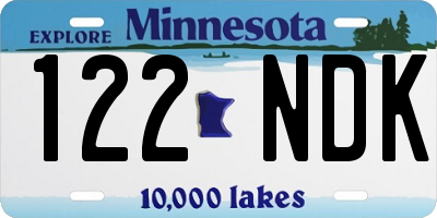 MN license plate 122NDK