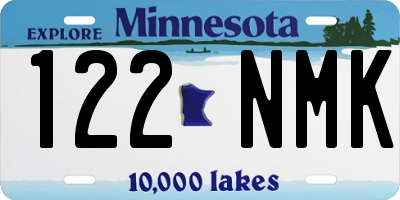 MN license plate 122NMK