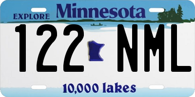 MN license plate 122NML
