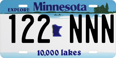 MN license plate 122NNN