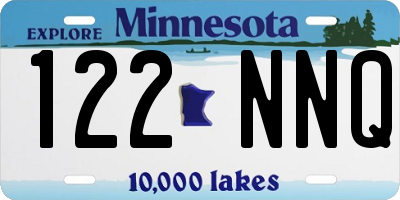 MN license plate 122NNQ