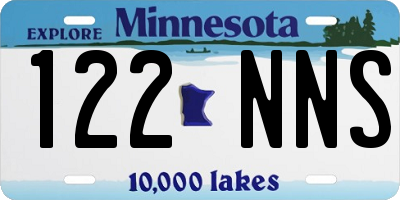 MN license plate 122NNS