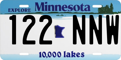 MN license plate 122NNW