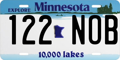 MN license plate 122NOB