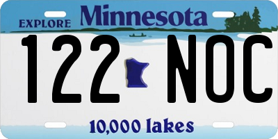 MN license plate 122NOC