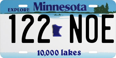 MN license plate 122NOE