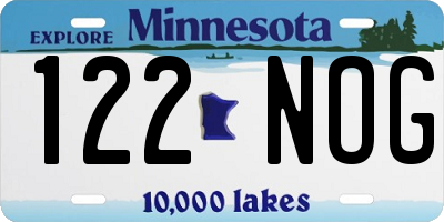 MN license plate 122NOG
