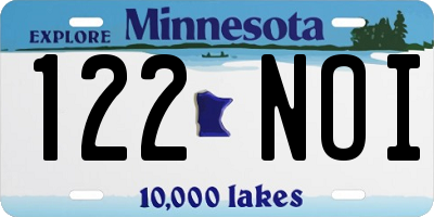 MN license plate 122NOI
