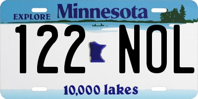 MN license plate 122NOL