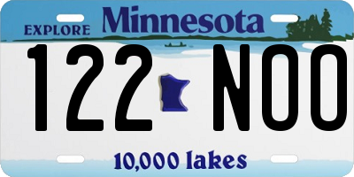 MN license plate 122NOO