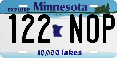 MN license plate 122NOP