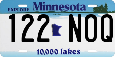 MN license plate 122NOQ