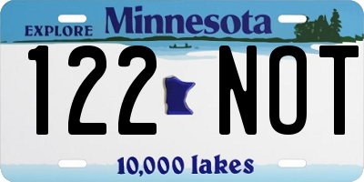 MN license plate 122NOT