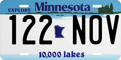 MN license plate 122NOV