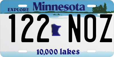 MN license plate 122NOZ