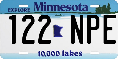 MN license plate 122NPE