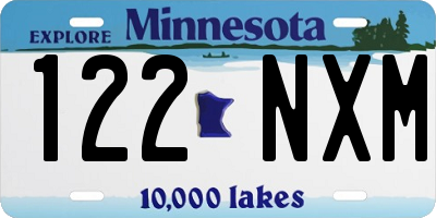 MN license plate 122NXM