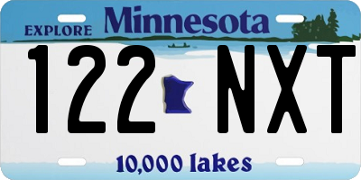 MN license plate 122NXT