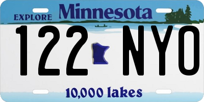 MN license plate 122NYO