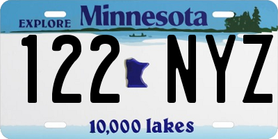 MN license plate 122NYZ