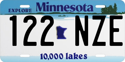 MN license plate 122NZE