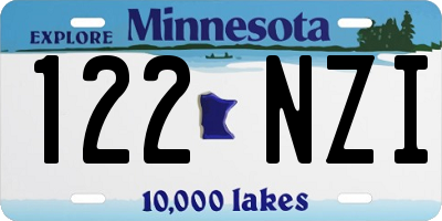 MN license plate 122NZI