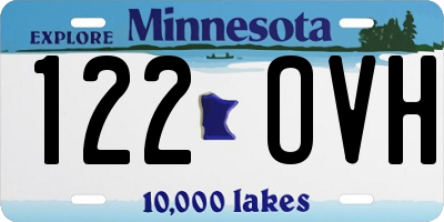 MN license plate 122OVH