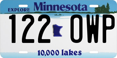 MN license plate 122OWP