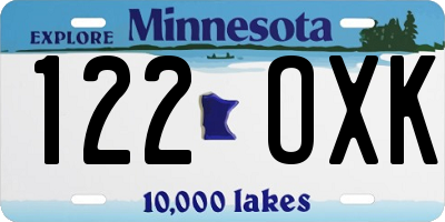 MN license plate 122OXK