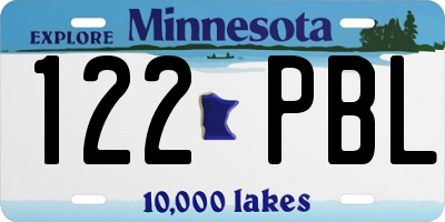 MN license plate 122PBL