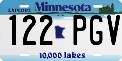 MN license plate 122PGV