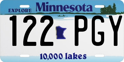 MN license plate 122PGY
