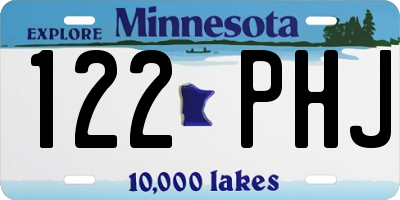 MN license plate 122PHJ