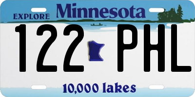 MN license plate 122PHL